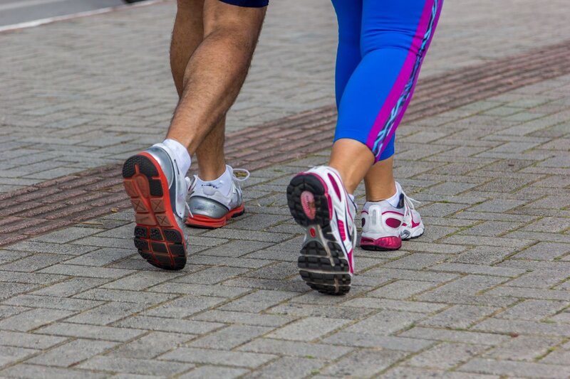 Laufschuhsohlen beim Laufen